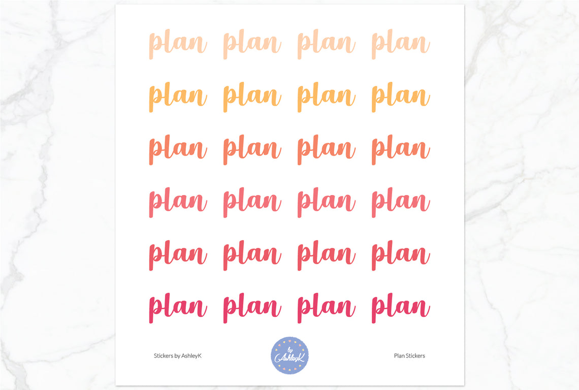 Plan Stickers - Peach