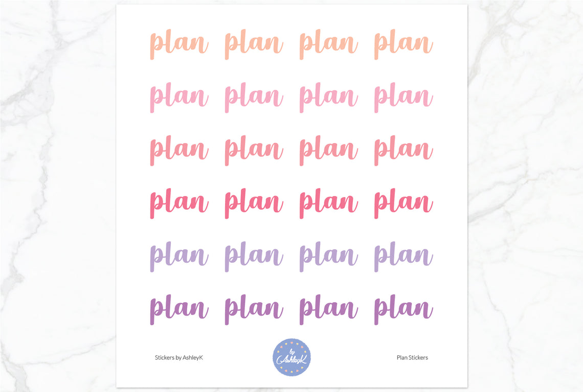 Plan Stickers - Raspberry