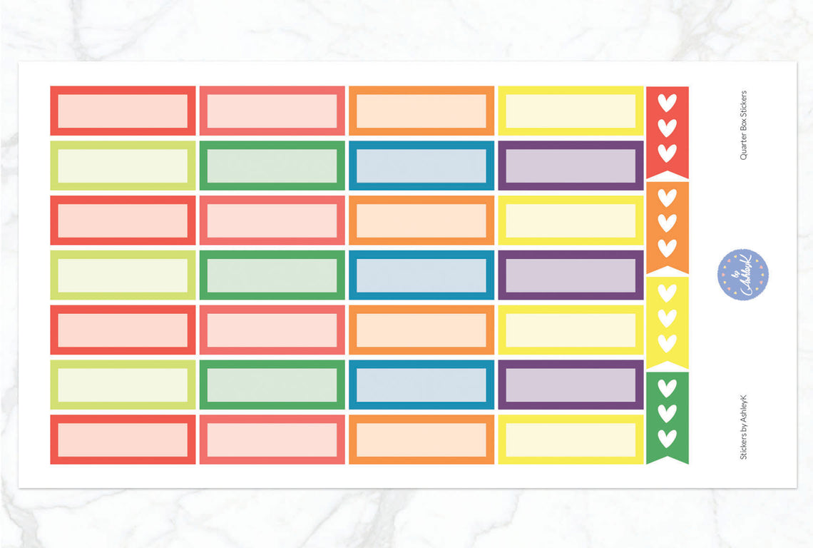 Quarter Box Stickers - Pastel Rainbow