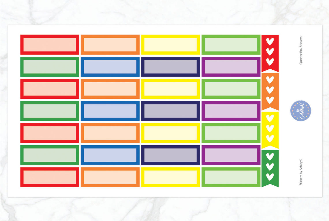 Quarter Box Stickers - Rainbow
