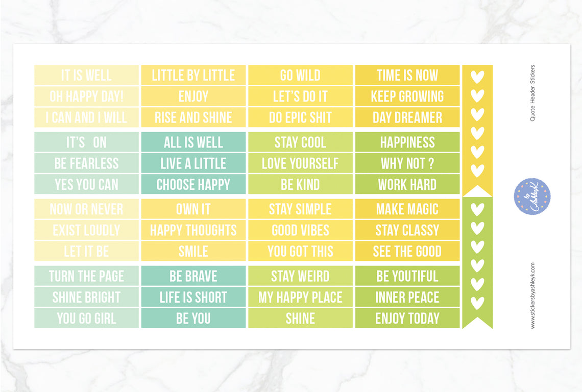 Quote Header Stickers - Lemon&Lime