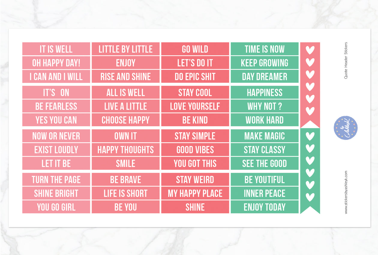 Quote Header Stickers - Watermelon