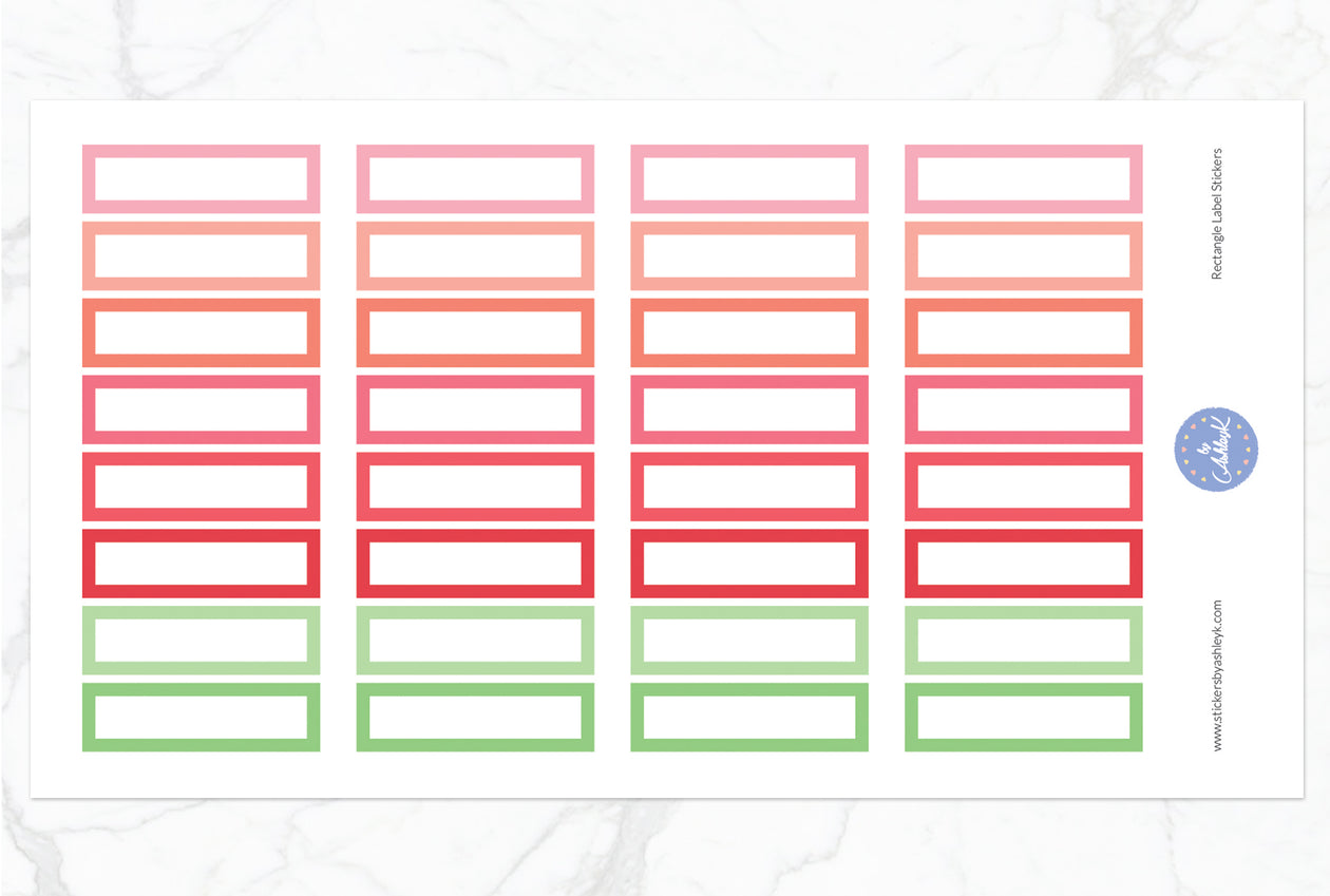 Rectangle Label Stickers - Strawberry