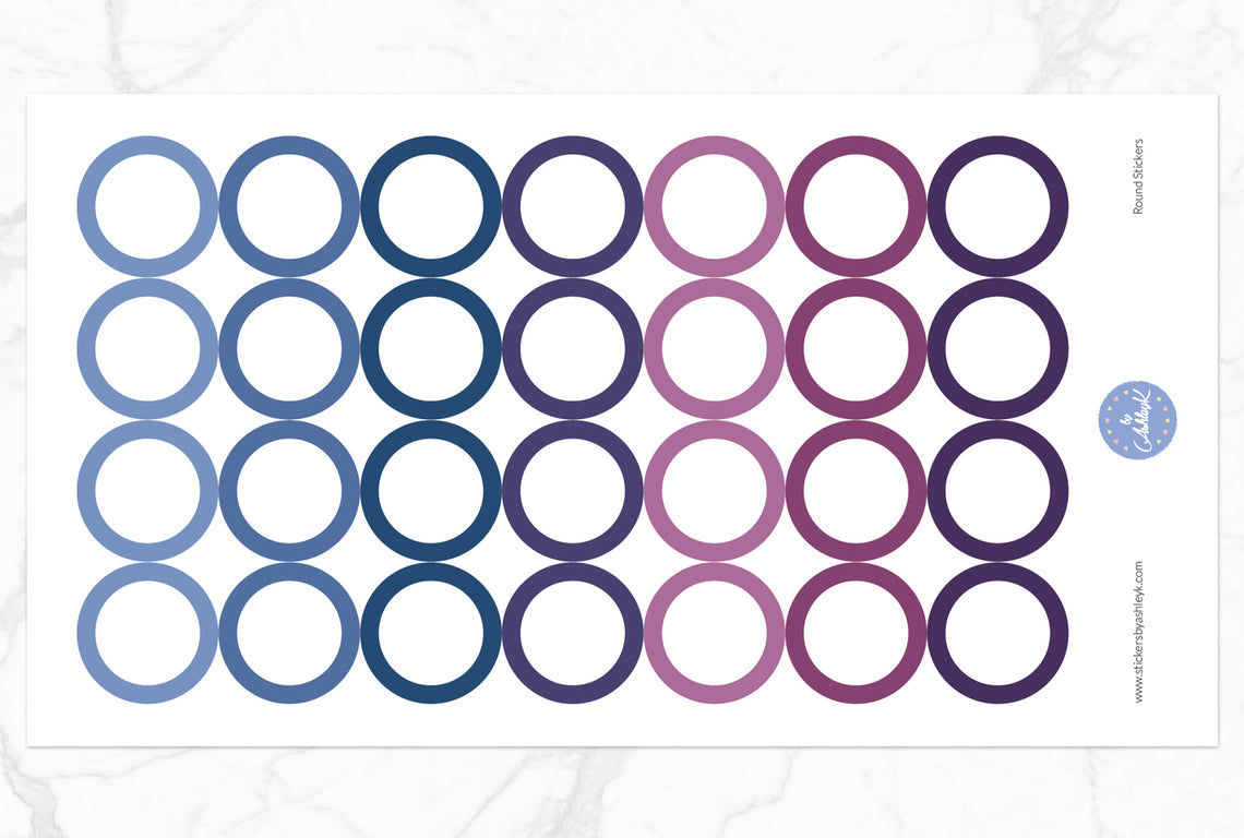 Round Stickers - Blueberry