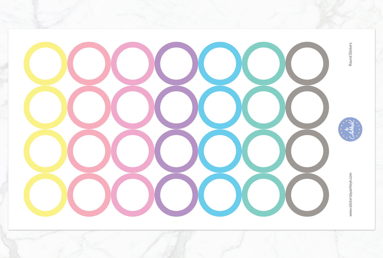 Round Stickers - Pastel