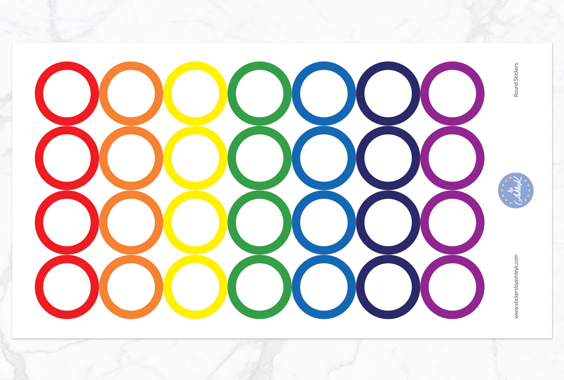 Round Stickers - Rainbow