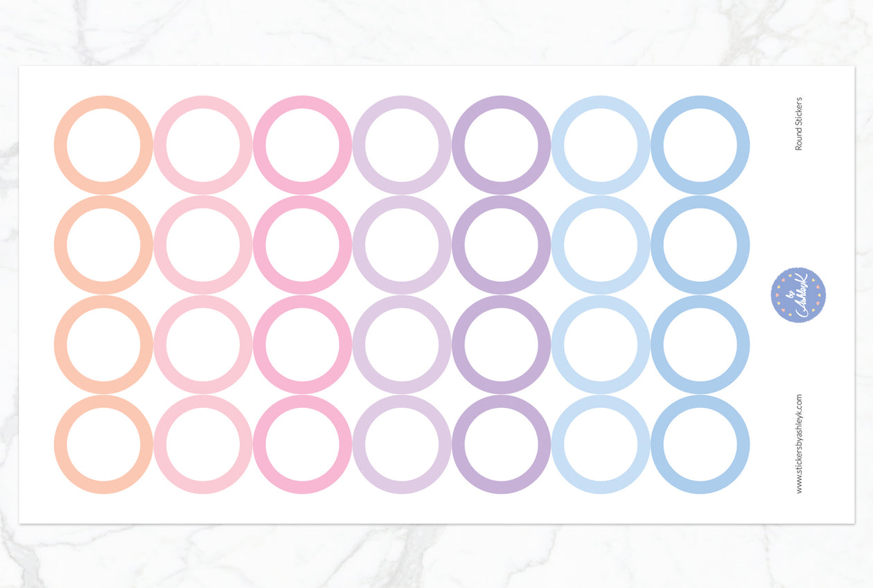 Round Stickers - Pastel Sunset