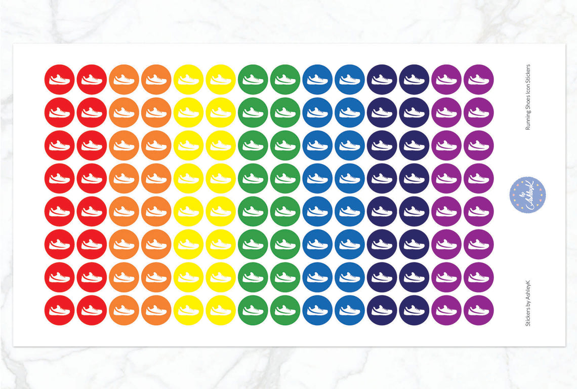 Running Shoes Icon Stickers - Rainbow