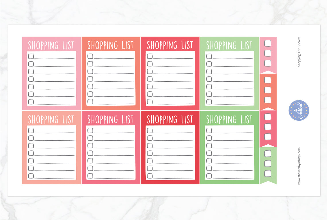 Shopping List Stickers - Strawberry