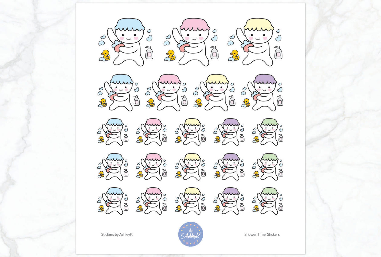 Shower Time Emoticon Stickers
