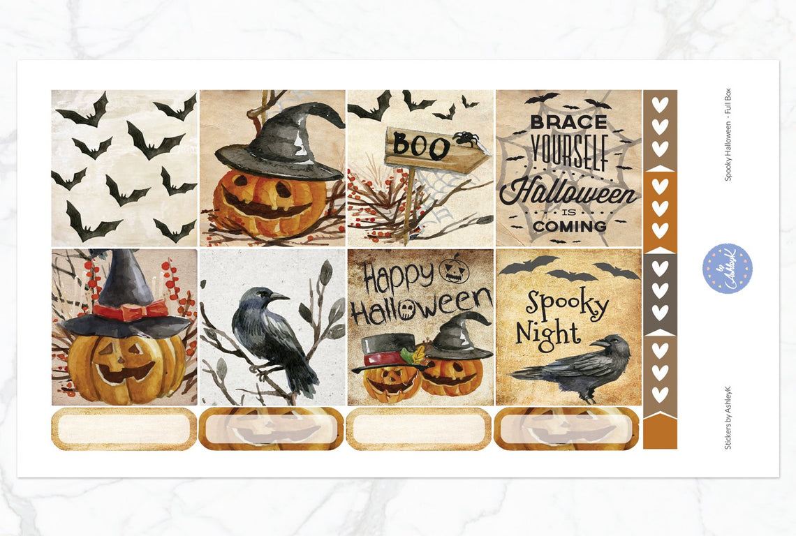 Spooky Halloween Weekly Kit  - Full Box Sheet