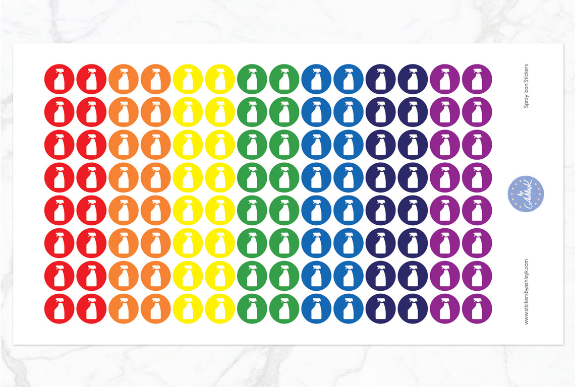 Spray Icon Round Stickers - Rainbow