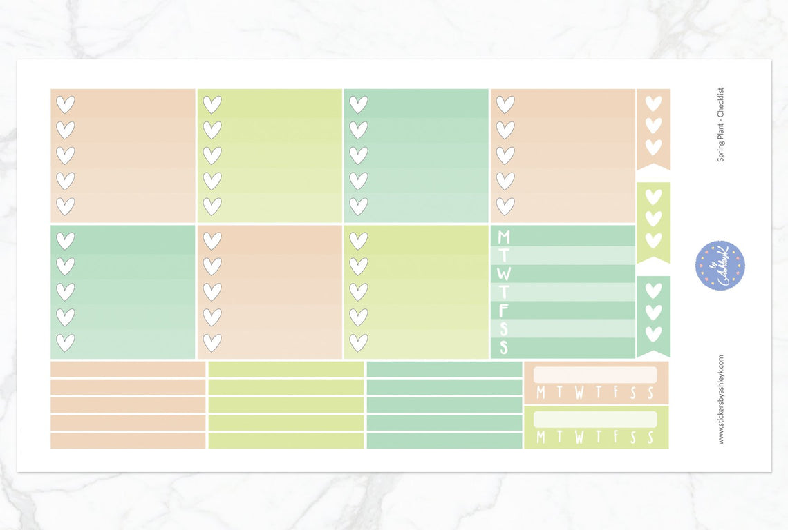 Spring Plant Weekly Kit  - Ombre Checklist Sheet