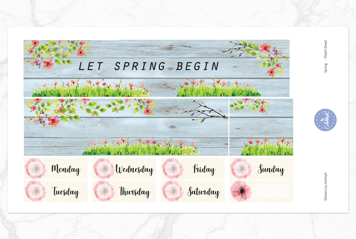 Spring Weekly Kit  - Washi Sheet