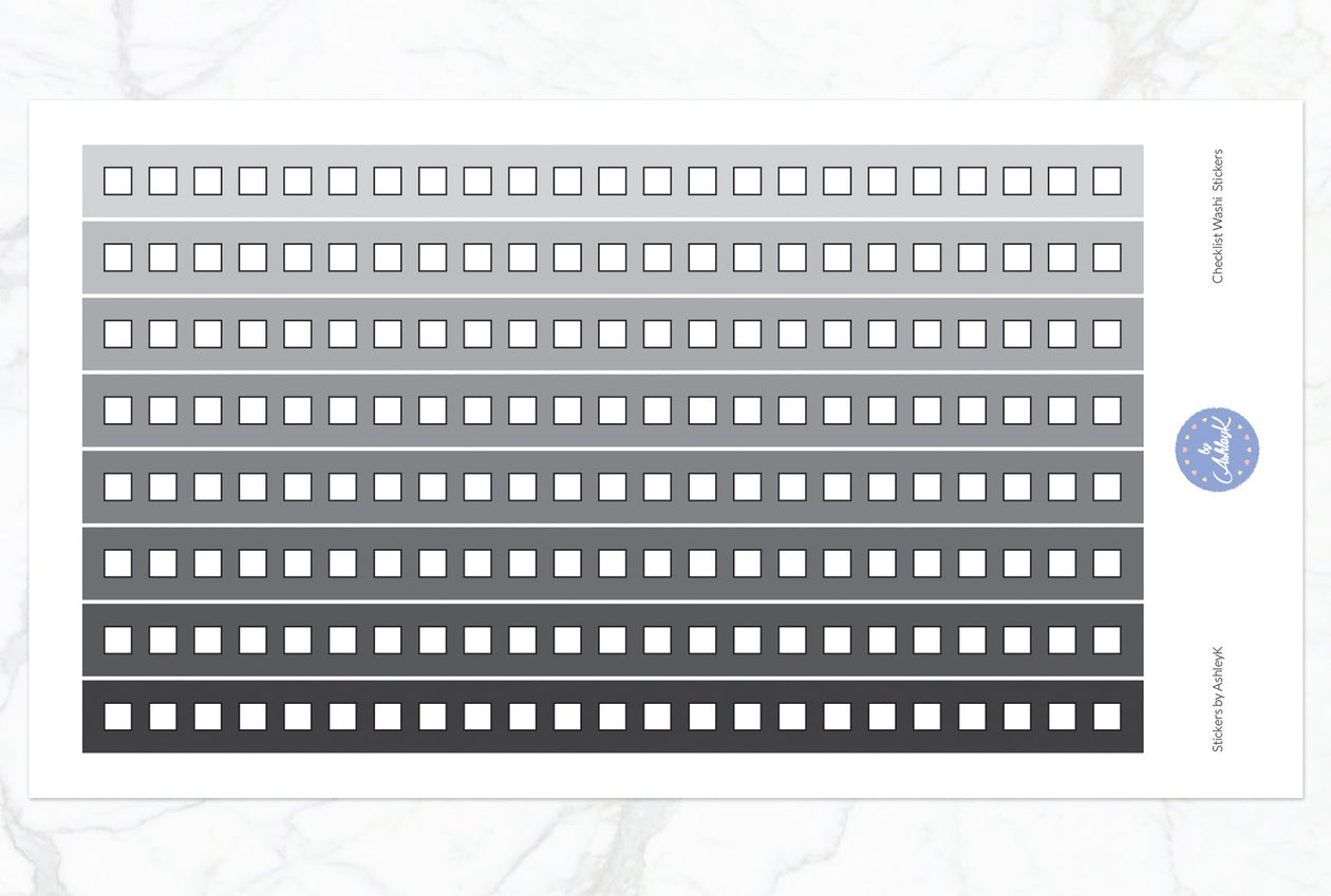 Square Checklist Washi - Monochrome