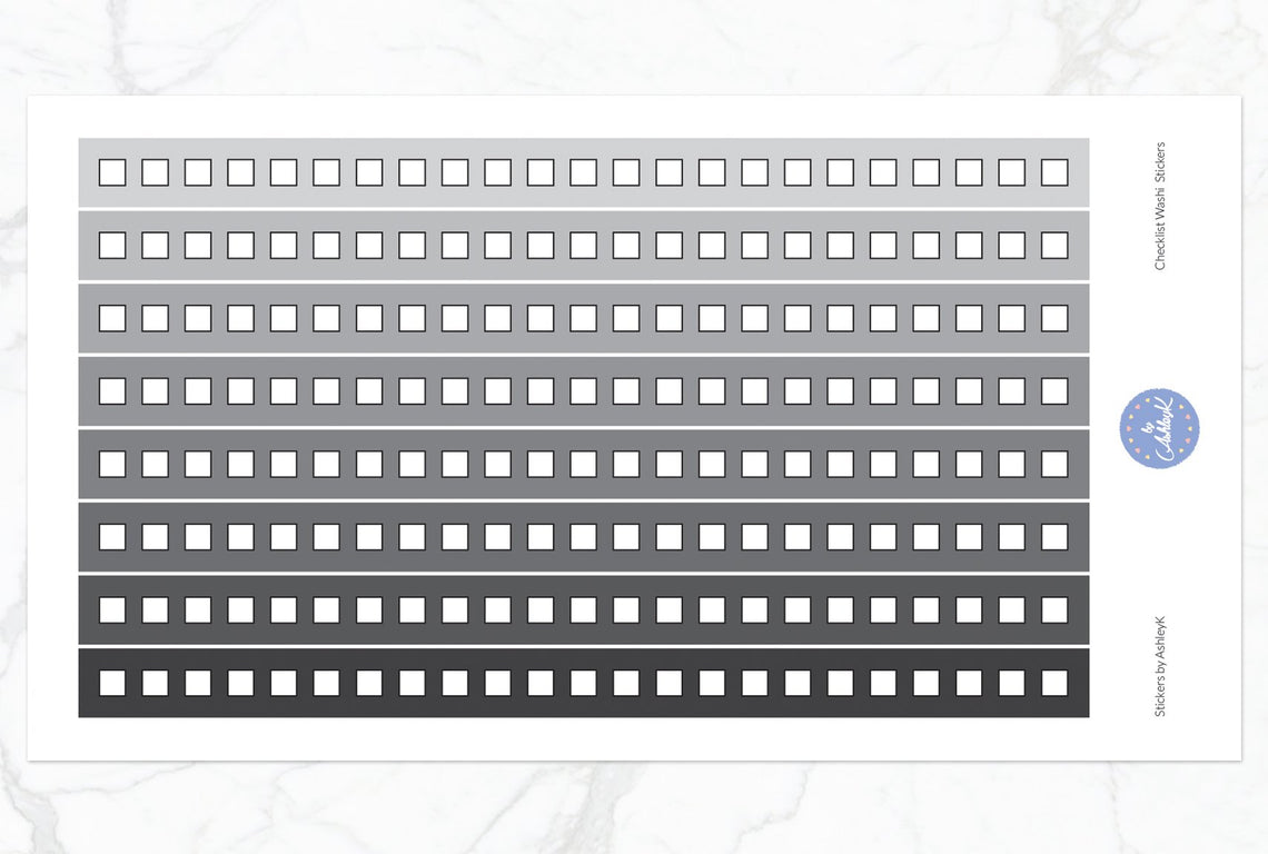 Square Checklist Washi - Monochrome