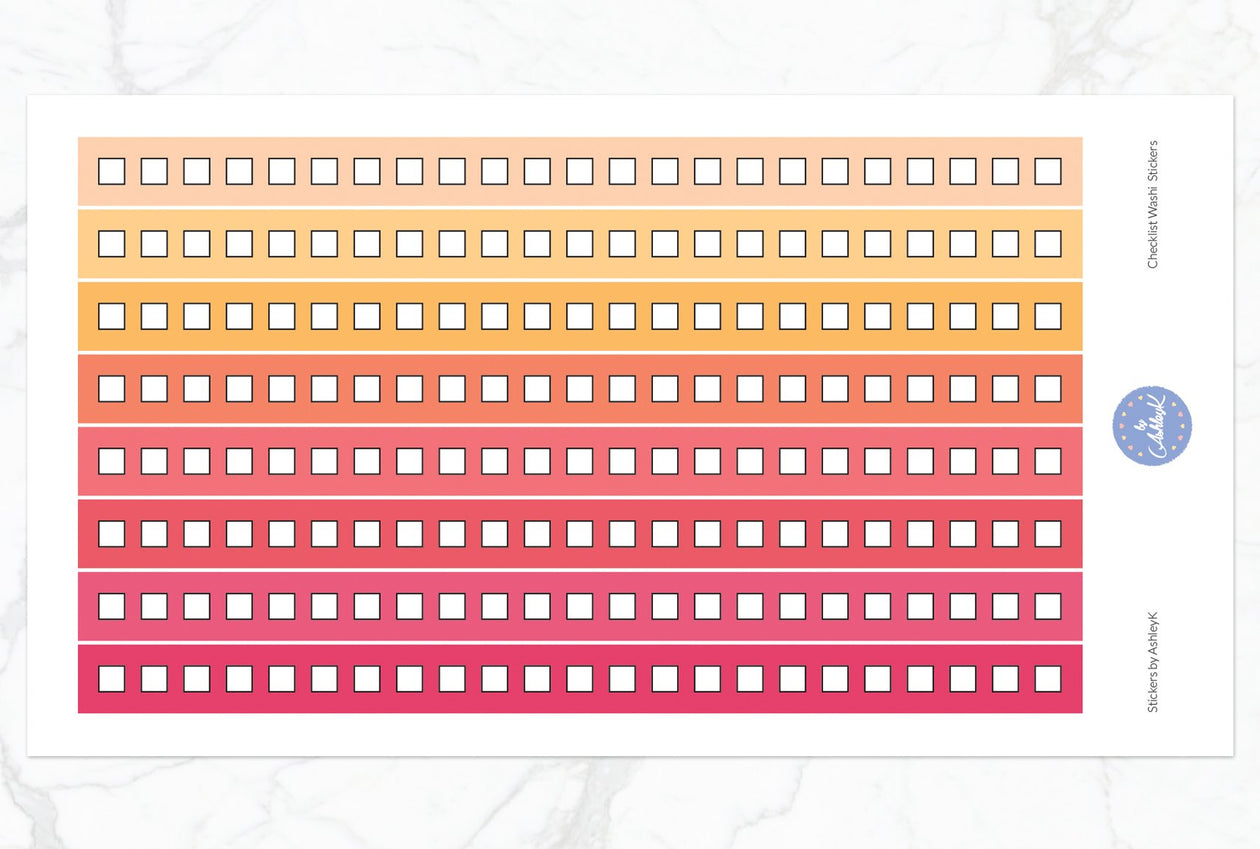 Square Checklist Washi - Peach