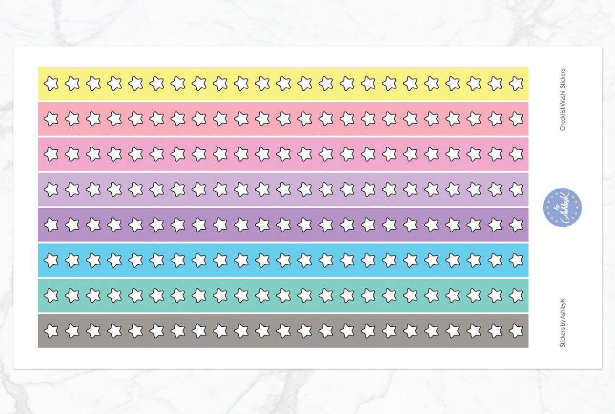 Star Checklist Washi - Pastel