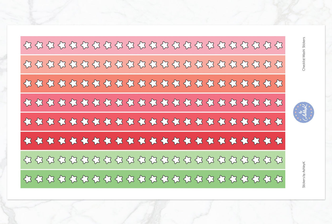 Star Checklist Washi - Strawberry