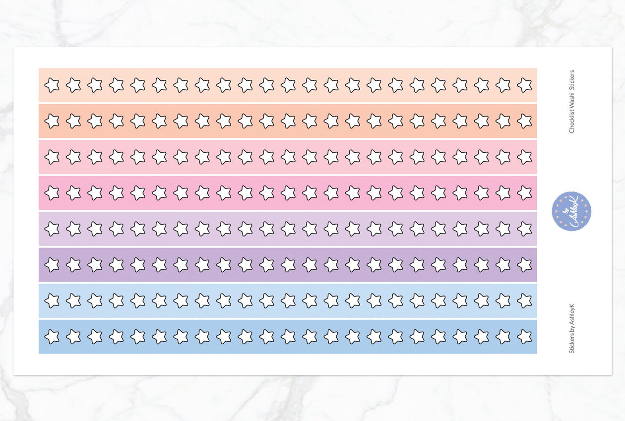 Star Checklist Washi - Pastel Sunset