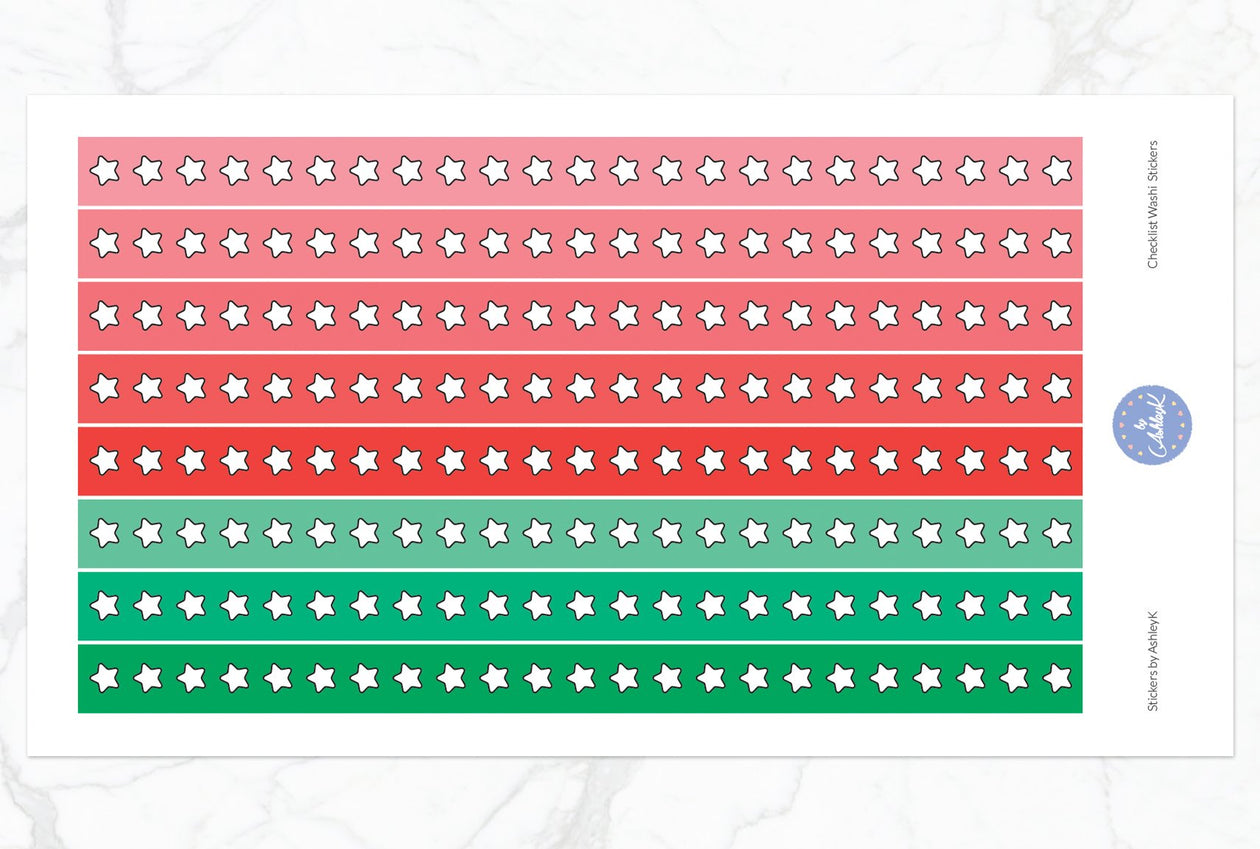 Star Checklist Washi - Watermelon