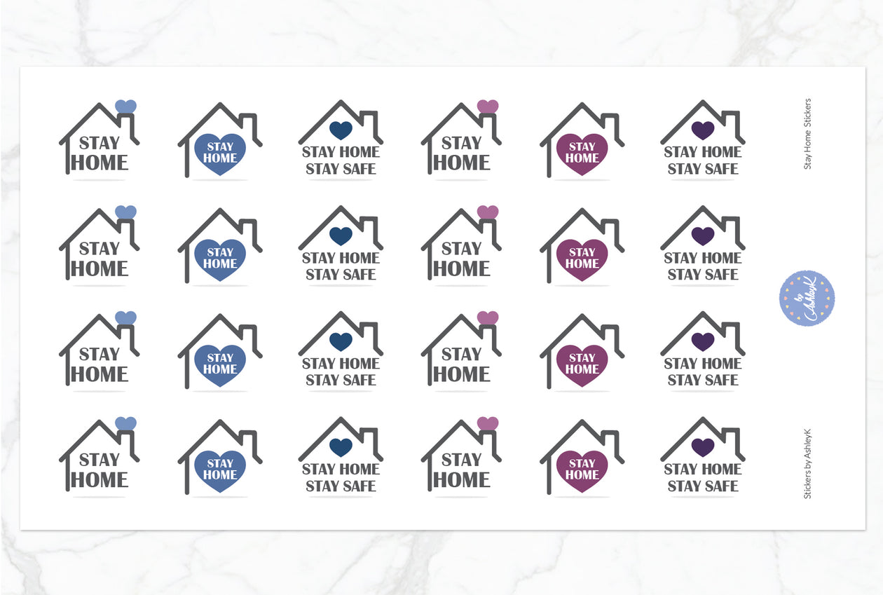 Stay Home Stickers - Blueberry