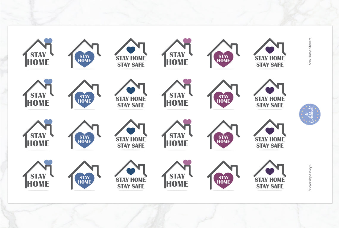 Stay Home Stickers - Blueberry