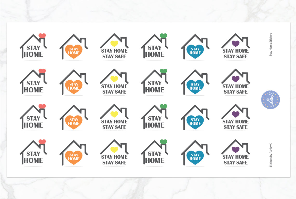 Stay Home Stickers - Pastel Rainbow