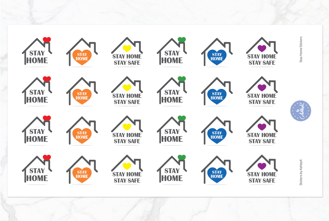 Stay Home Stickers - Rainbow