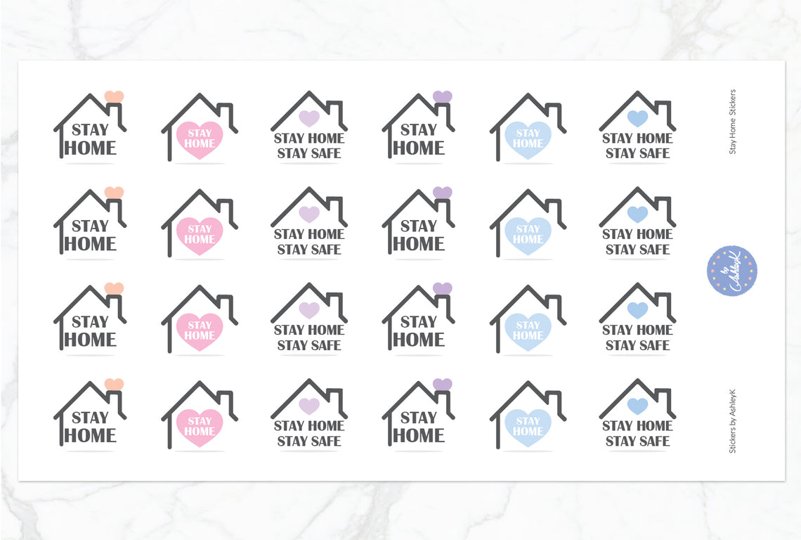 Stay Home Stickers - Pastel Sunset