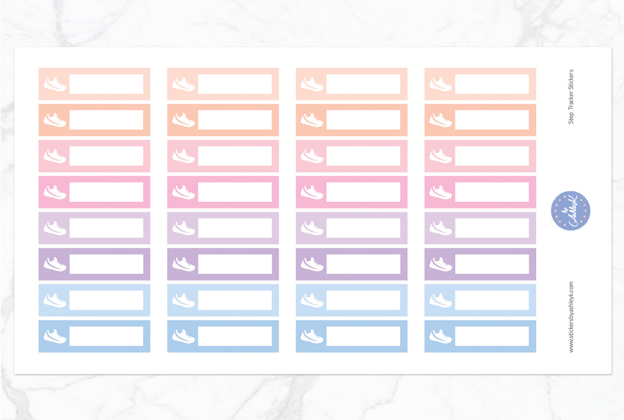 Step Tracker Stickers - Pastel Sunset