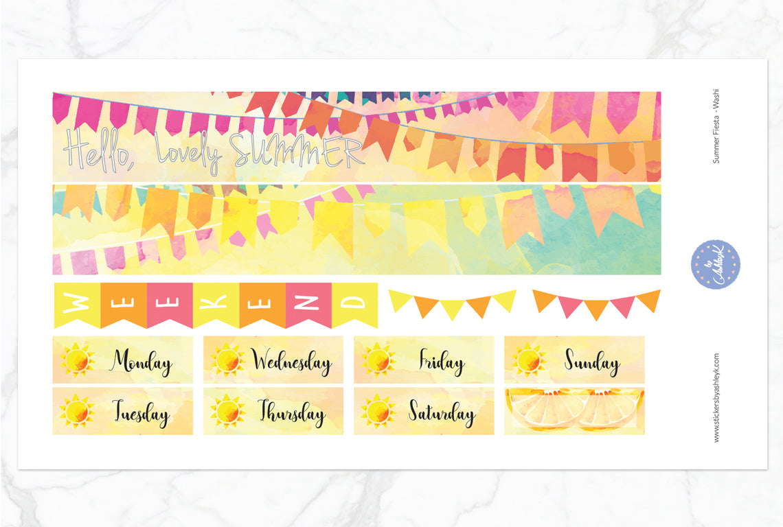 Summer Fiesta Weekly Kit  - Washi Sheet