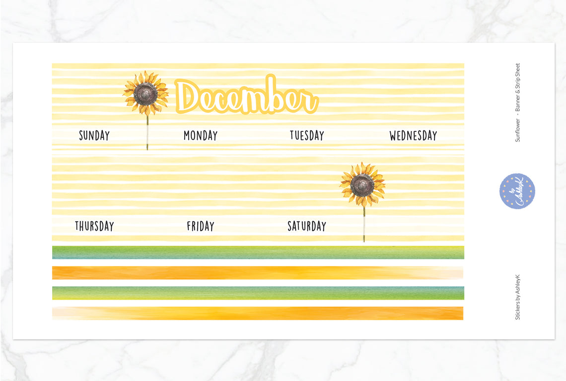 Sunflower Monthly Kit  - Banner & Strip Sheet