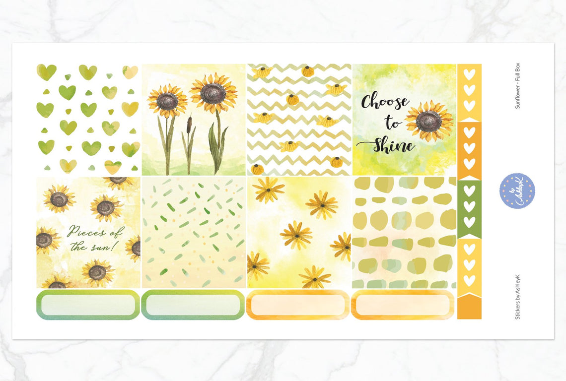 Sunflower Weekly Kit  - Full Box Sheet