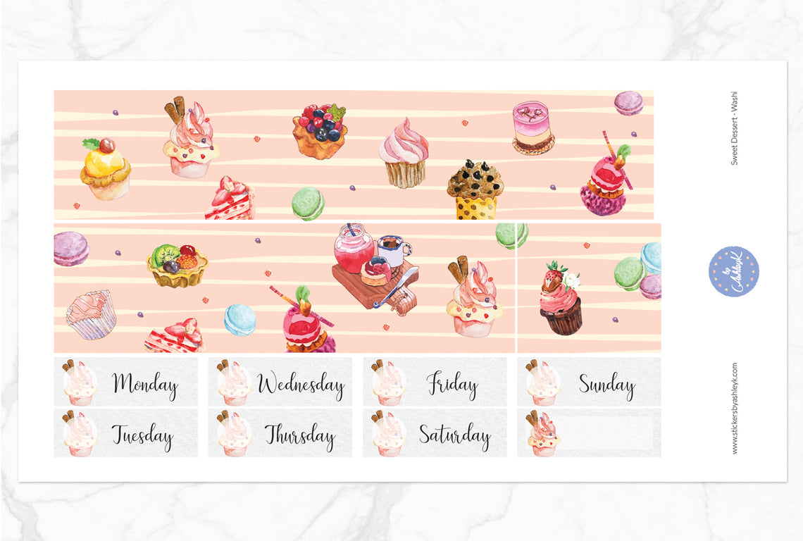 Sweet Dessert Weekly Kit  - Washi Sheet