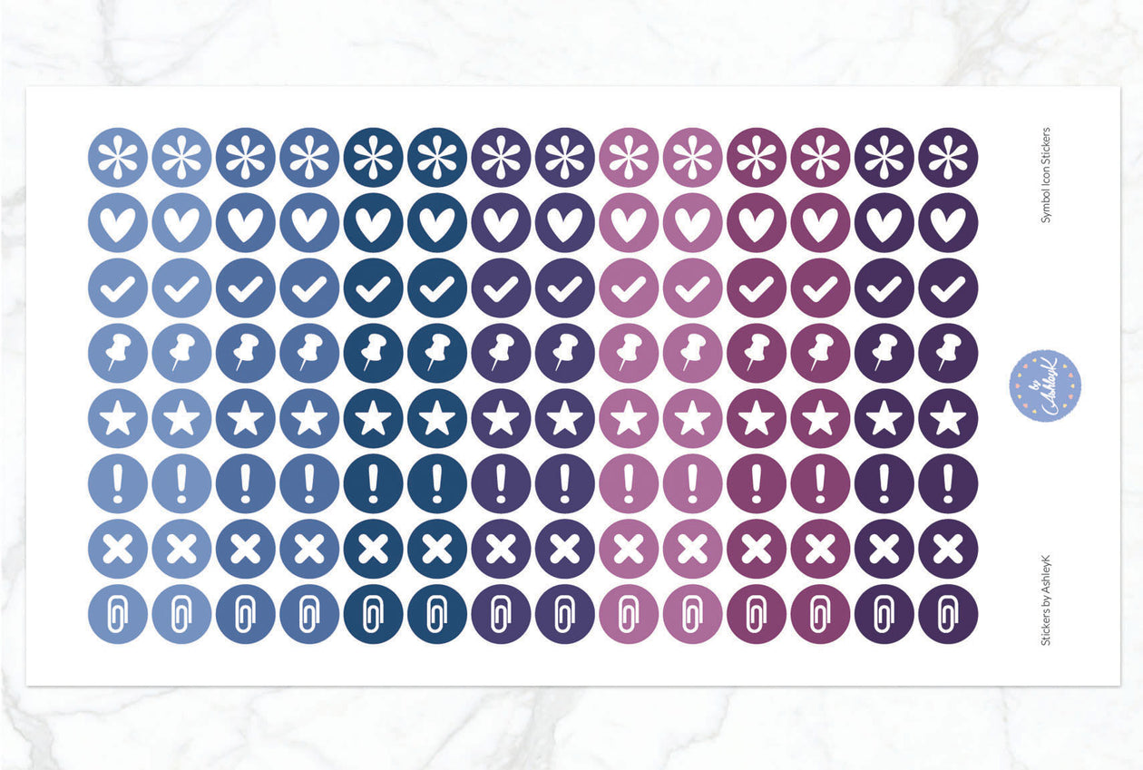 Symbol Icon Stickers - Blueberry