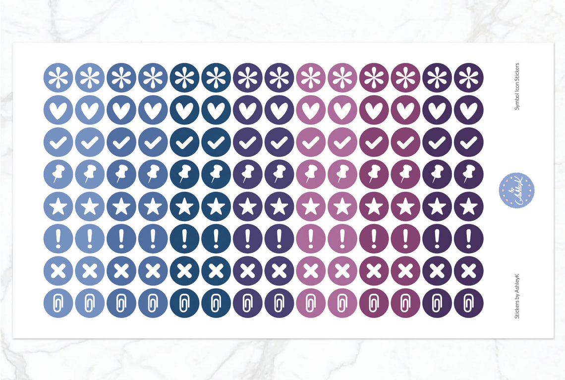 Symbol Icon Stickers - Blueberry
