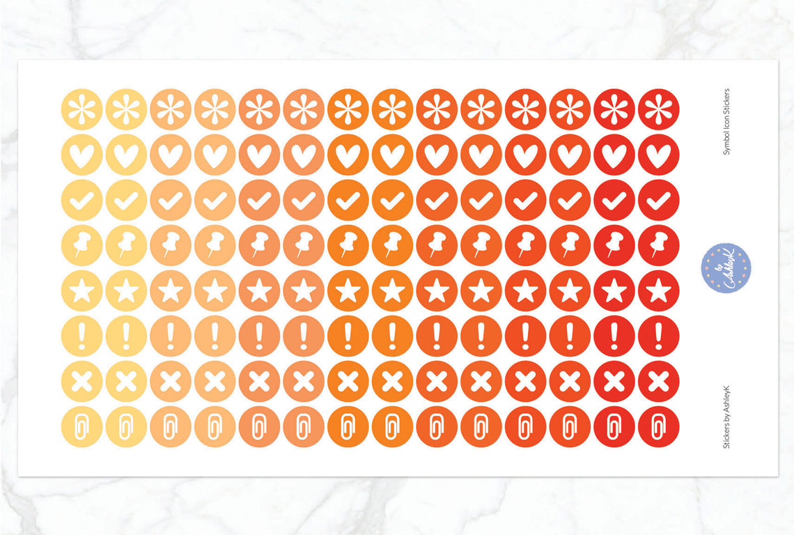 Symbol Icon Stickers - Orange