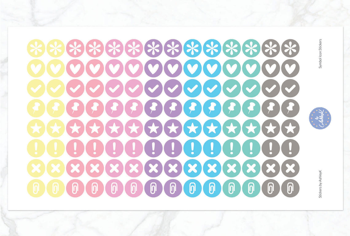 Symbol Icon Stickers - Pastel