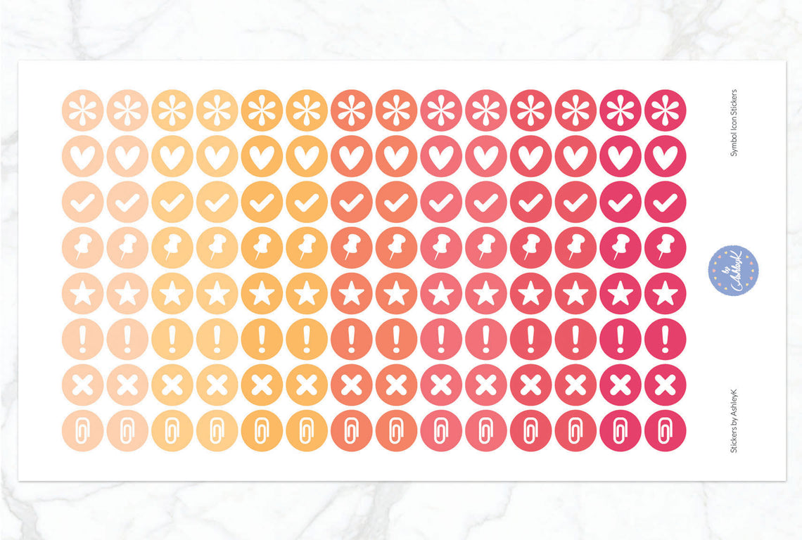 Symbol Icon Stickers - Peach