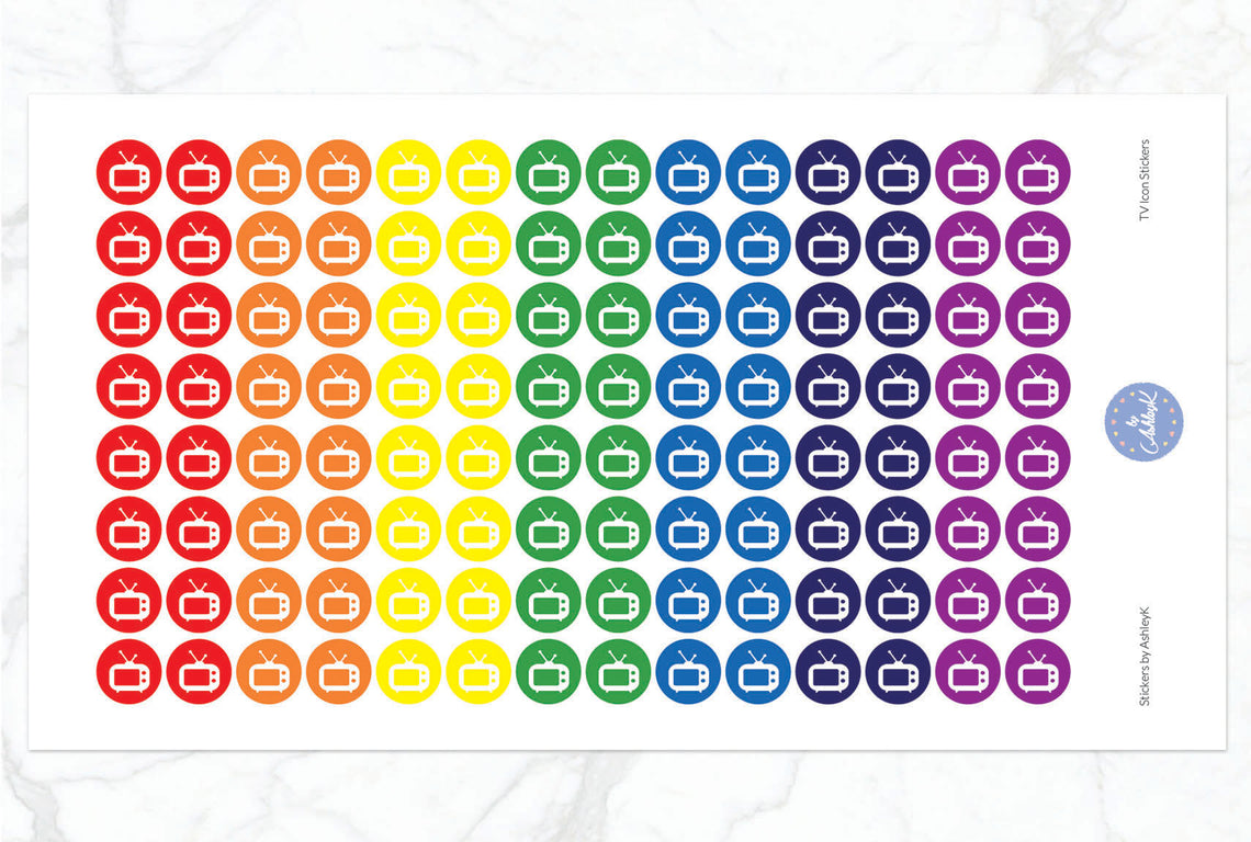 TV Icon Stickers - Rainbow