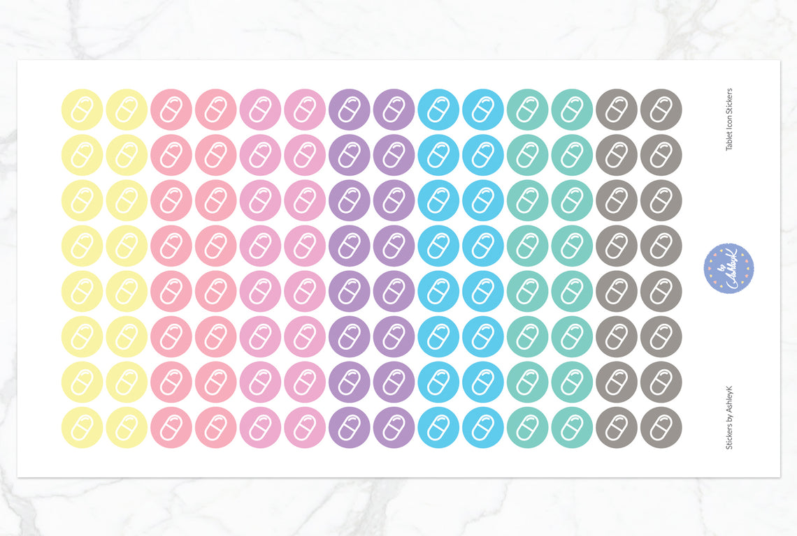 Tablet Icon Stickers - Pastel