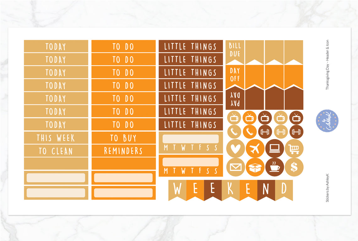 Thanksgiving Day Weekly Kit  - Functional Sheet