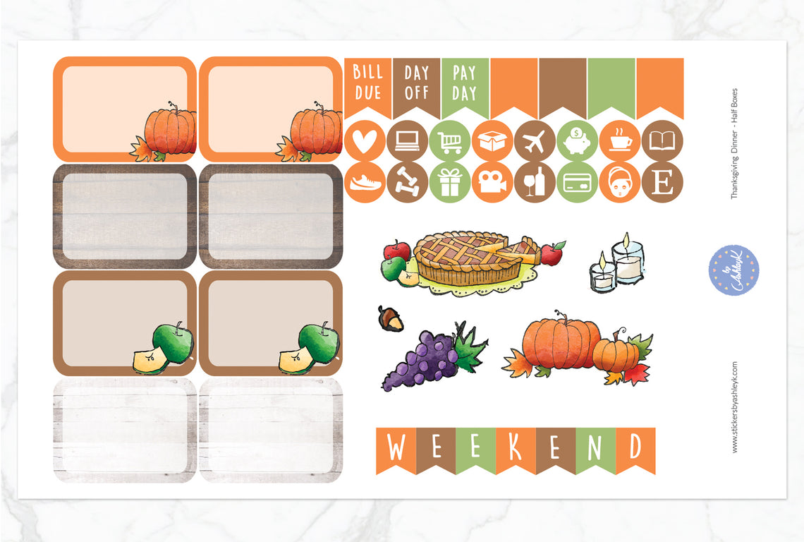 Thanksgiving Weekly Kit  - Half Box Sheet