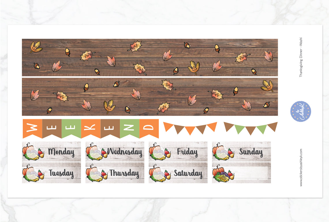 Thanksgiving Weekly Kit  - Washi Sheet