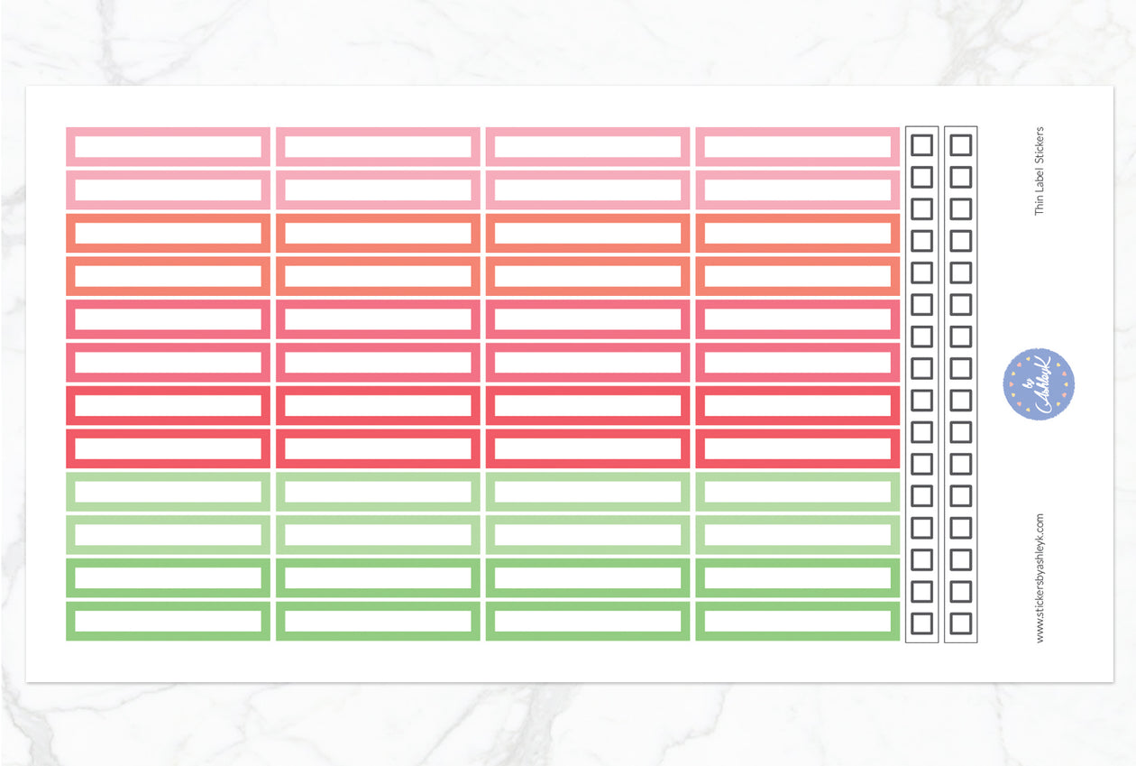 Thin Label Stickers - Strawberry