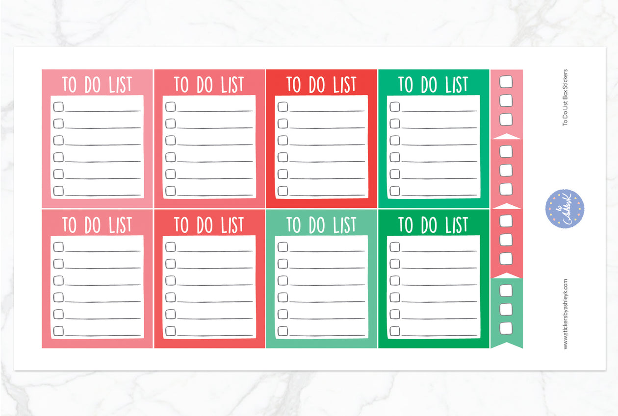 To Do List Box Stickers - Watermelon