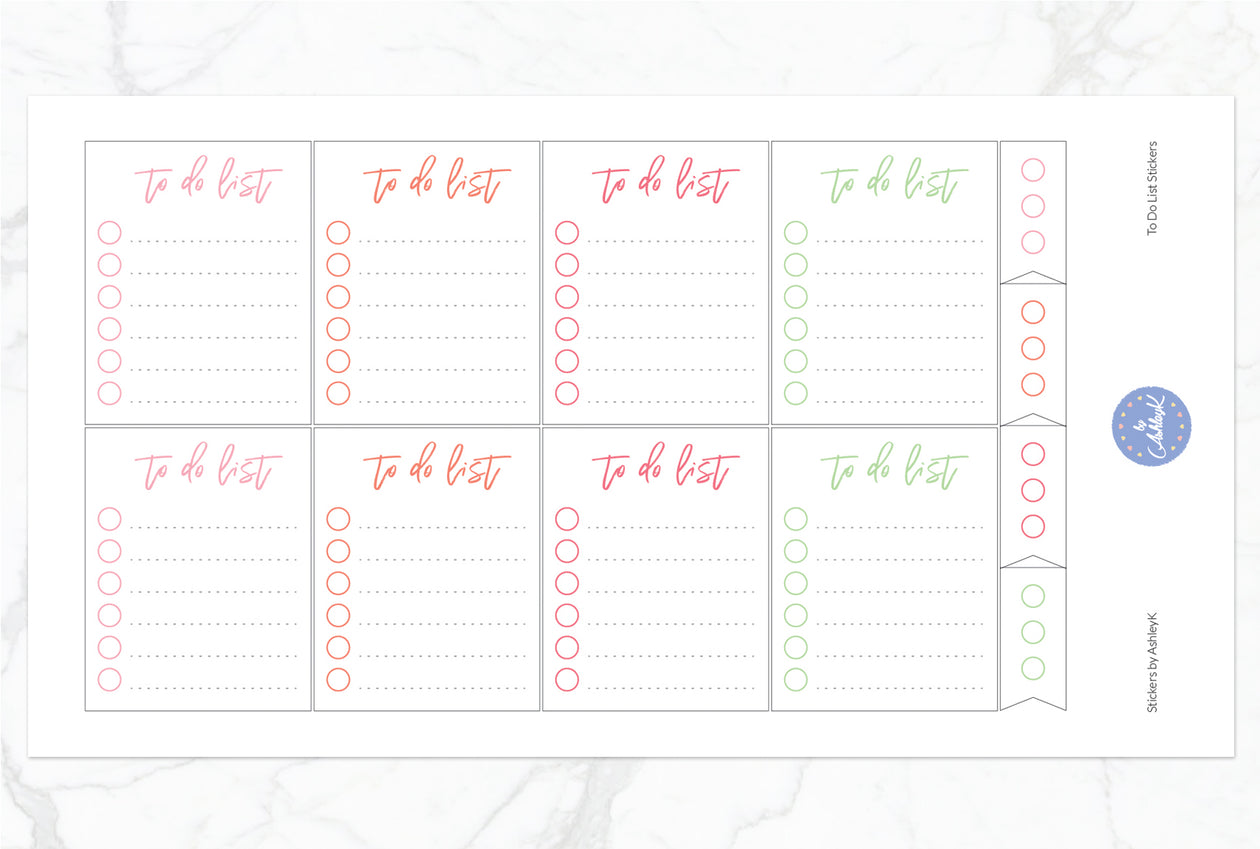 To Do List Stickers - Strawberry