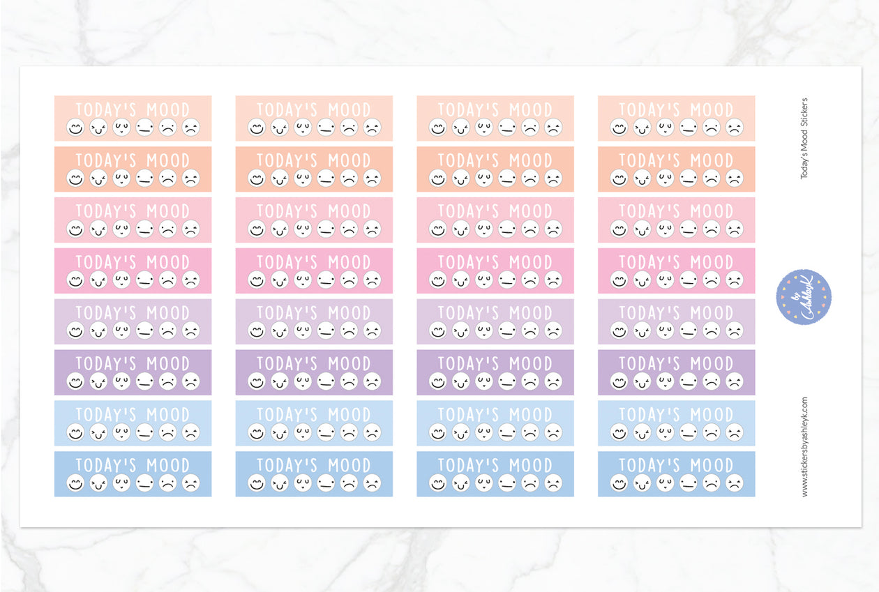 Today's Mood Stickers - Pastel Sunset