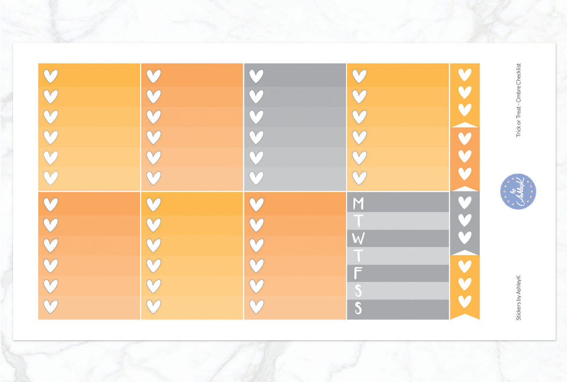 Trick or Treat - Ombre Checklist Sheet
